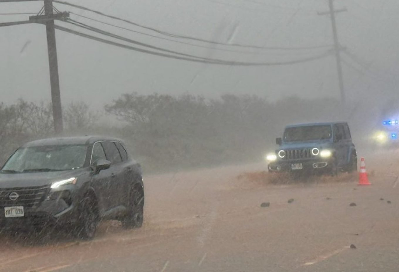 Flooding on Honoapiʻilani Highway between the Lahaina Civic Center and Kāʻanapali Parkway during the March 2026 Kona Low