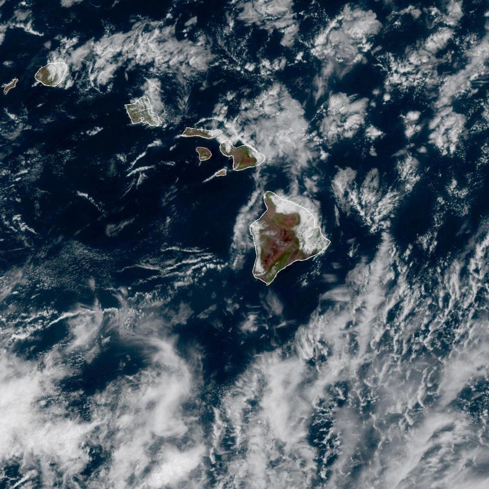 Satellite view of the Hawaiian Islands under clear skies on September 20, 2026, before Hurricane Nolo