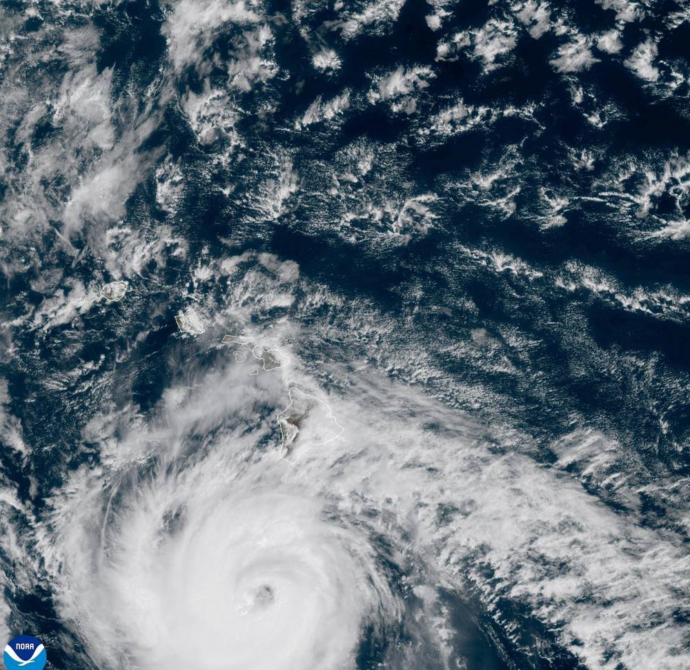 GOES-West satellite view of Hawaiʻi on September 26, 2026 during Hurricane Nolo